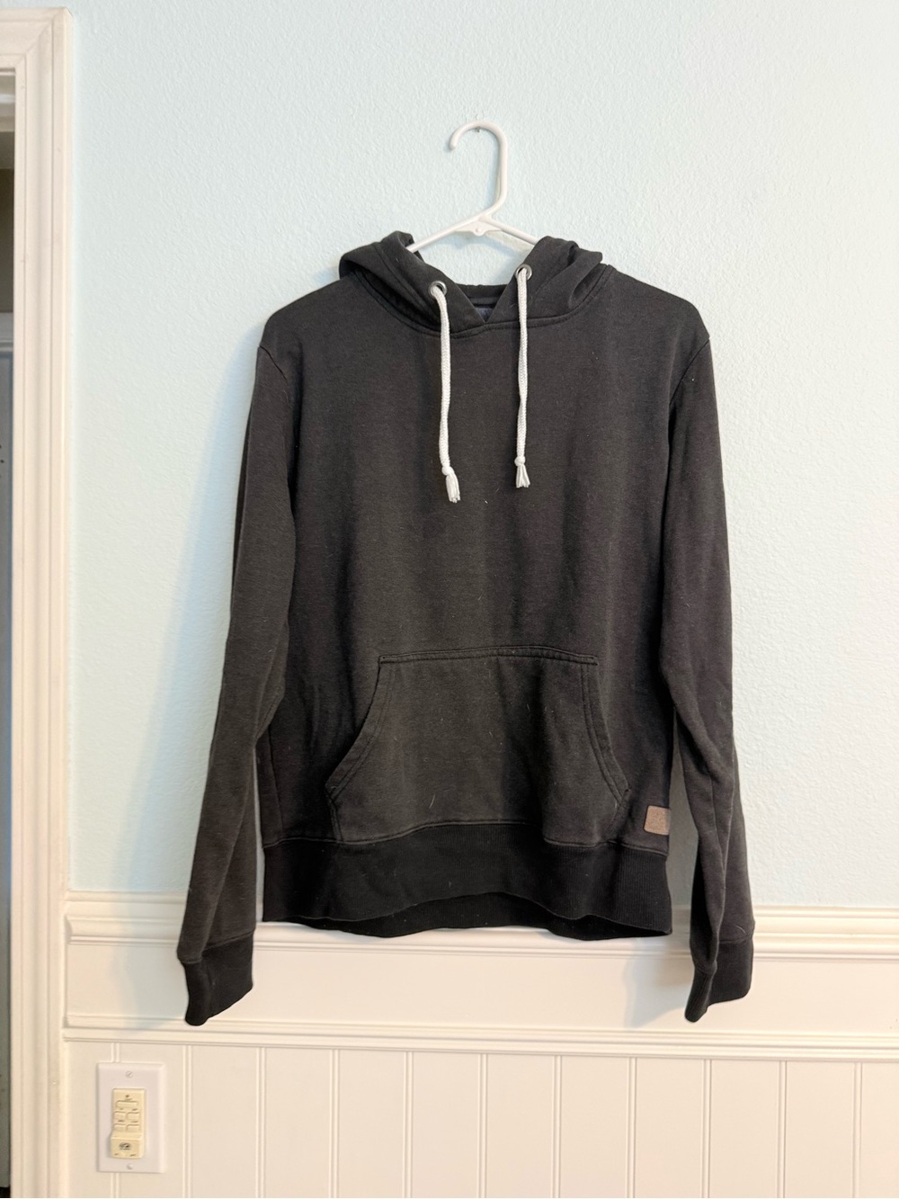 Cotton On Black Hooded Sweatshirt with White Drawstrings